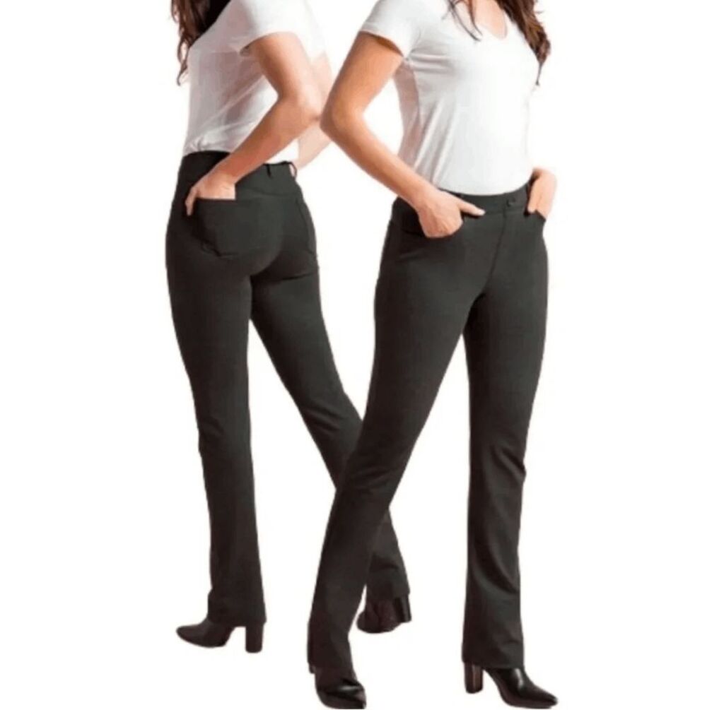 New Betabrand Black Jeanie Straight Dress Pant Yoga Pants Medium Petite
